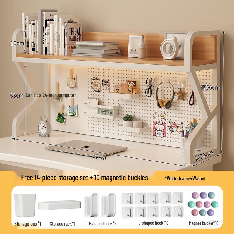 XAZHO Desktop Bookshelf & Organizer with Pegboard