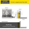 304 Stainless Steel L-Shaped Floor Drain for Hotel Bathroom, Side Outlet, DN50, 5-Inch, Thickened Wall.