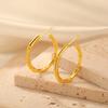 Cazador Stainless Steel Bamboo Joint Hoop Earrings for Women Trendy Round Drop Earrings Jewelry 2026 Valentine Gift New