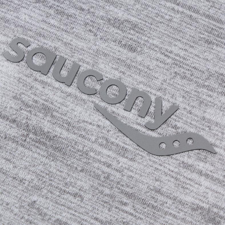 SAUCONY Sports Lifestyle Series Stand Collar Pullover Letter Drop Shoulder Long Sleeve Knit Sweater Men Sweater Light-Flower-Gray SC2249104A-MG23