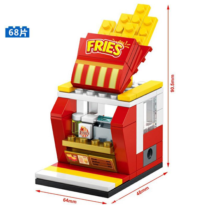 Building Blocks Mini Street View Building Blocks Compatible Building Blocks Children's Educational Assembling Building Blocks