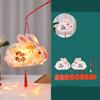 Chinese Handheld Rabbit  Lantern Handmade Light-Up Bunny Lantern  Mid-Autumn Festival