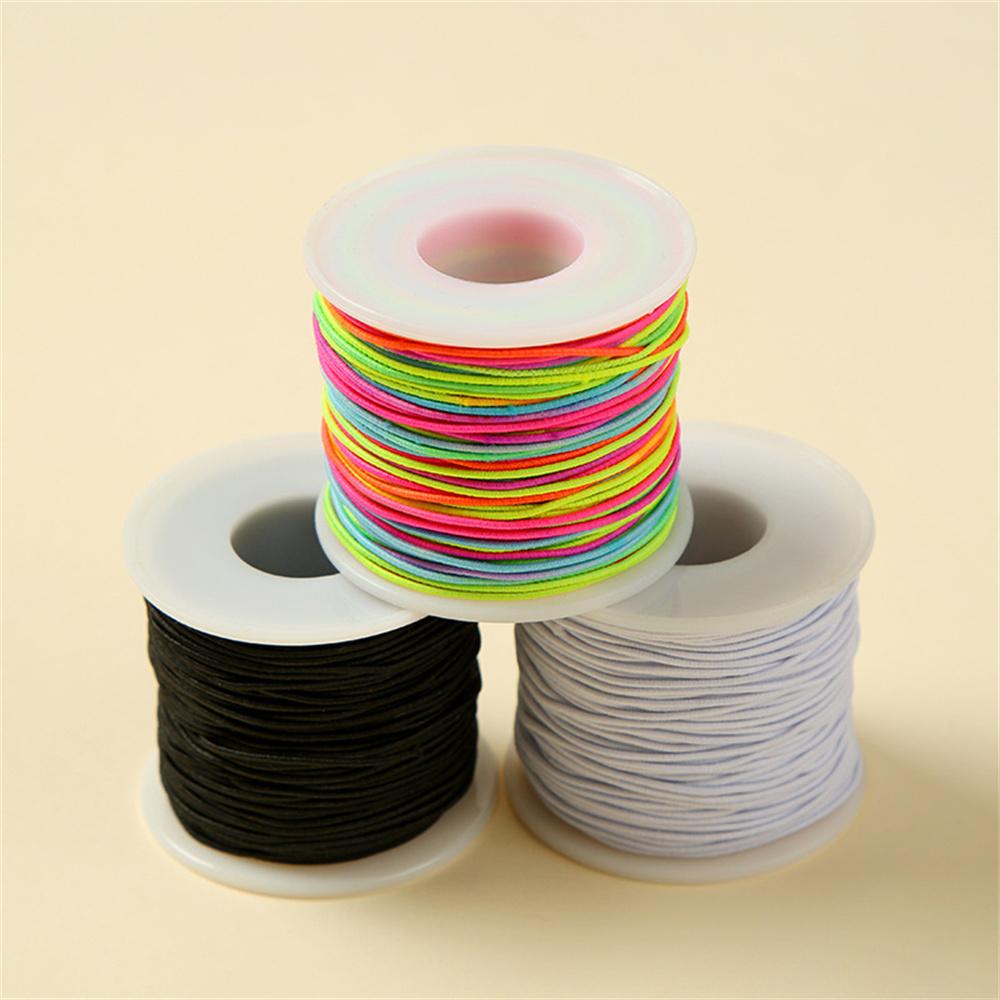 3 Rolls 1mm Beaded Cord, Black White Color