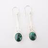 Natural Malachite Gemstone 925 Sterling Silver Jewelry Handmade Earrings 1.76" EE-171-24