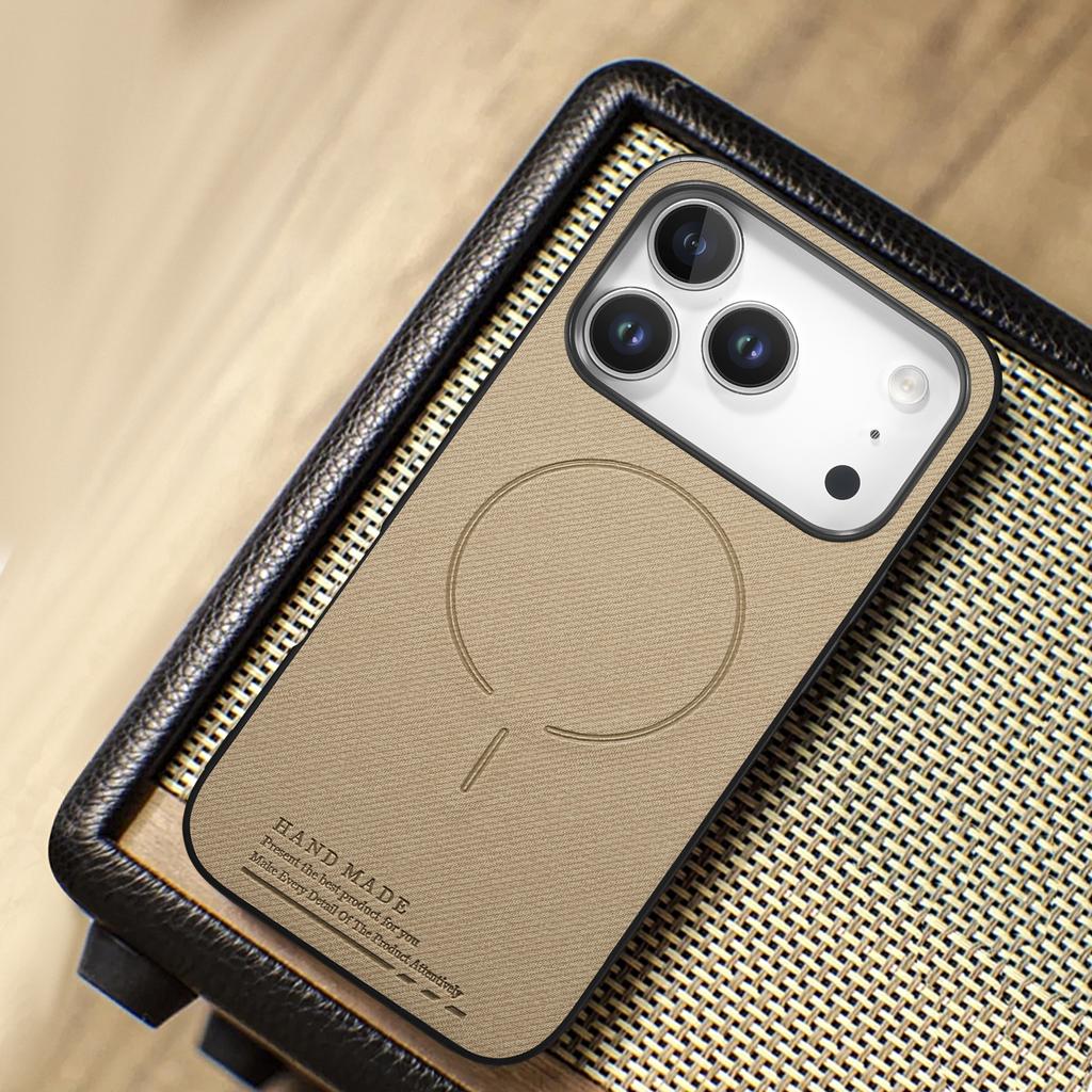 Fashion Elegant Magnetic Texture Leather Phone Case For iPhone 17 Pro Max 16 Plus 15 14 13 12 Comfortable Grip For Magsafe Cover