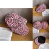 American Retro Pink Leopard Print Sun Hat With Wide Brim For Summer Sun Protection