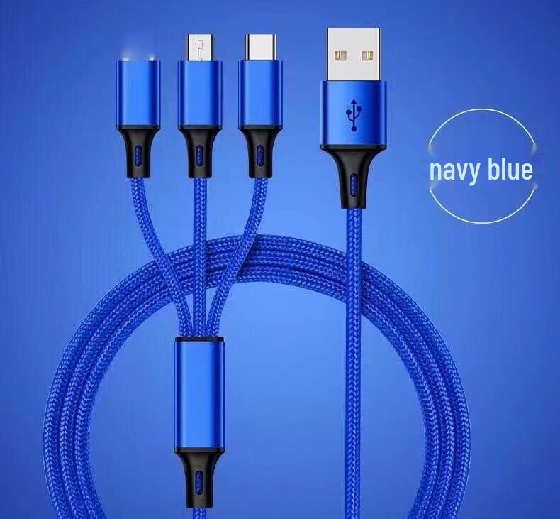 Woven 4-in-1 Fast Charging Data Cable for Huawei, Android, Apple, and Type C Devices
