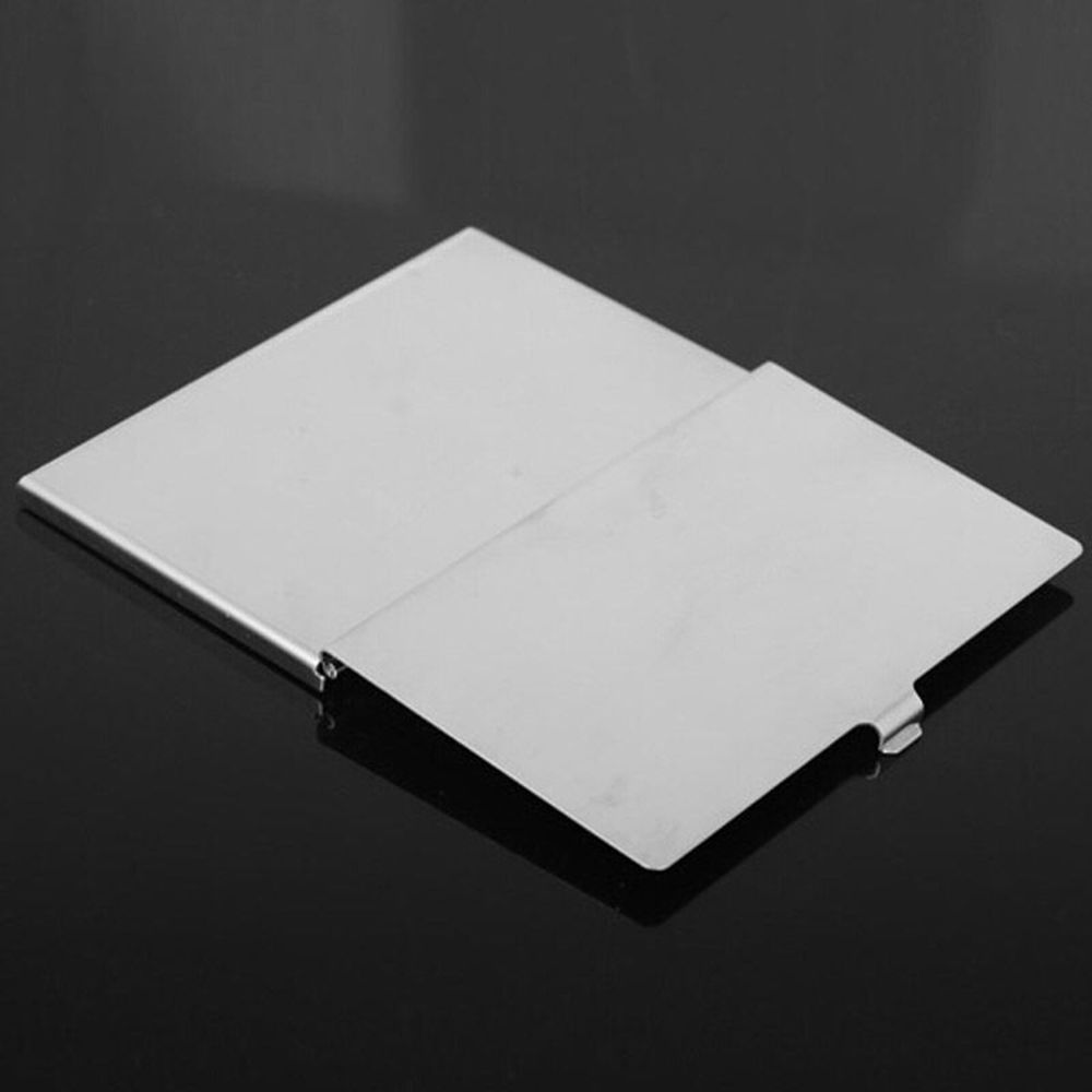 Aluminum Cover ID Stainless Silver Credit Card Case Waterproof Namecard Clip Business