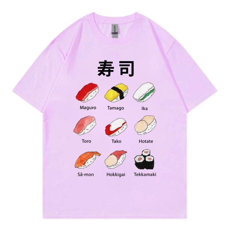 Japanese Sushi Graphic T Shirts Unisex Unisex High Quality Fashion Oversized Tshirt Summer Casual 100cotton Short Sleeve Tshirts