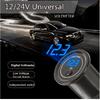 New LED Panel Digital Voltage Meter Low Voltage Alarm For Motorbike Car Boat 12V-24V