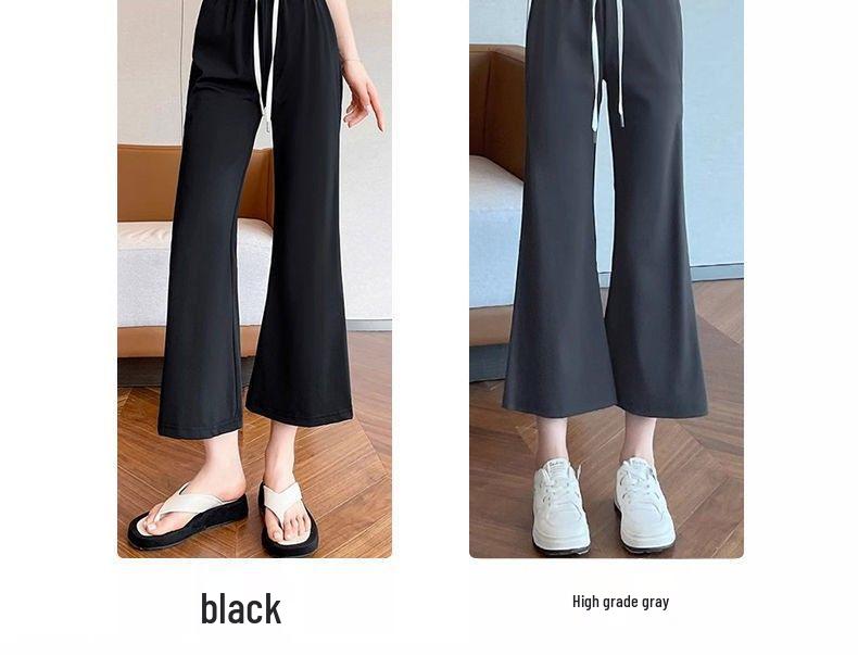 Women's Ice Silk Micro-Flare Pants, Sun Protection, Slimming, Cool Summer Casuals