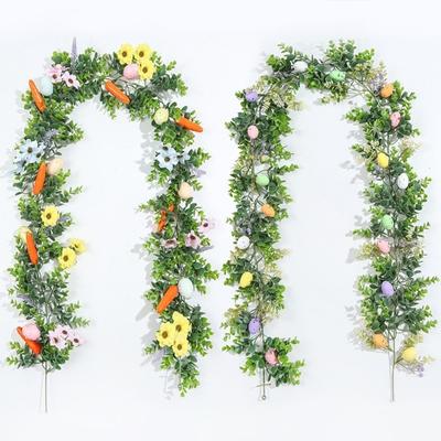 Multi Colored Spring Vine Flower Artificial Wreath New Easter Egg Garland Easter Decoration