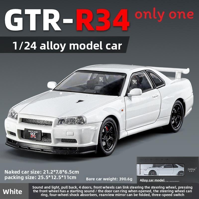 Gtr34 Alloy Car Model With Inertial Control For Kids Play And Collection