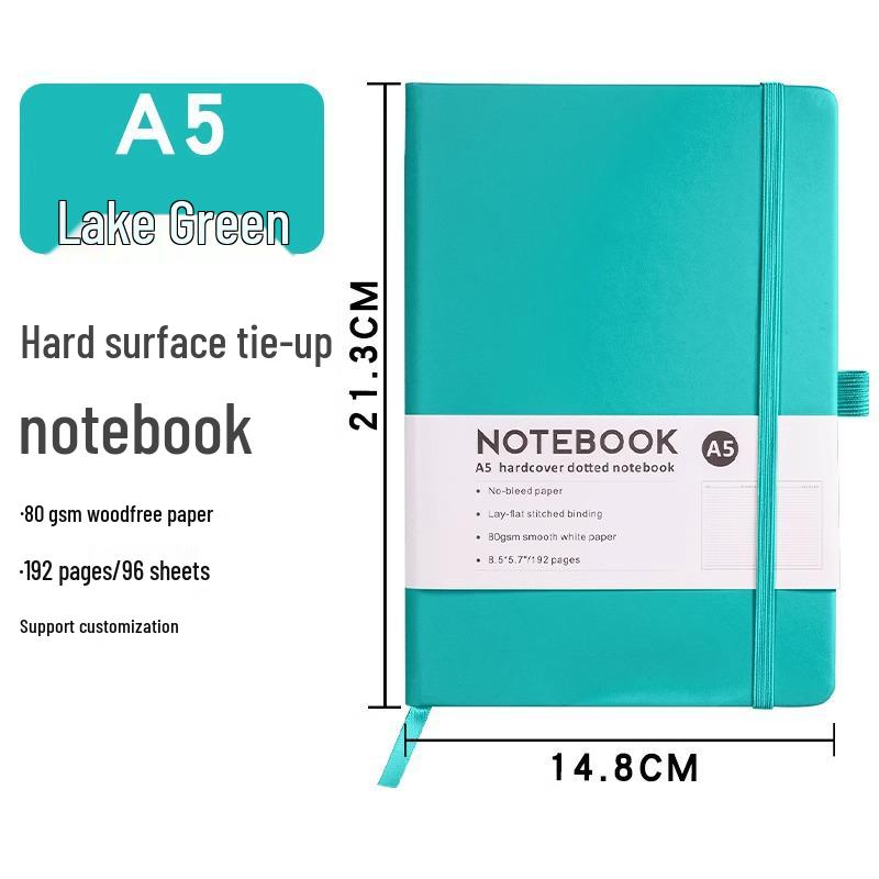 Customizable A5 Leather Strap Notebook with Printable Logo - Simple Business Design