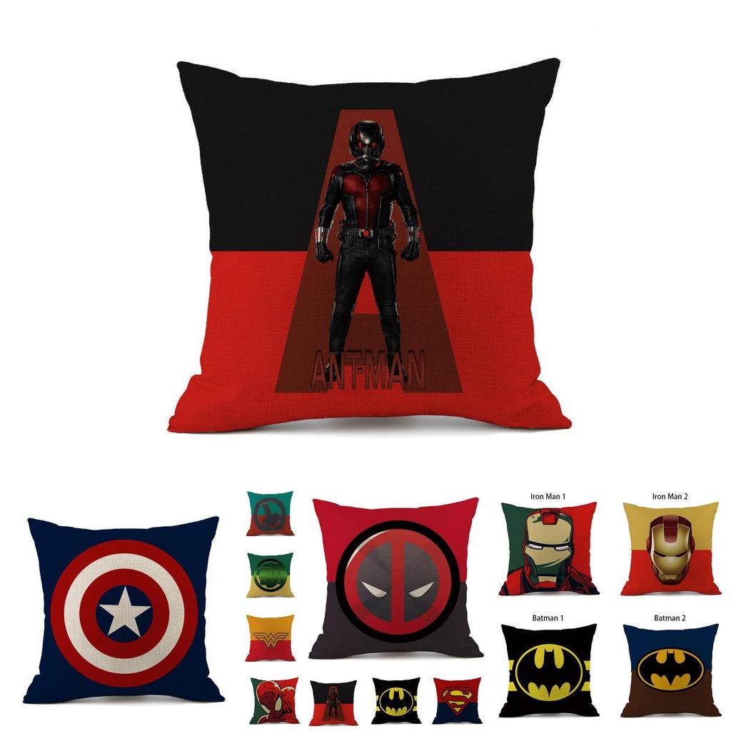 Elegant Superheroes Spiderman Ironman Superman Cushion Cover With Invisible Zipper