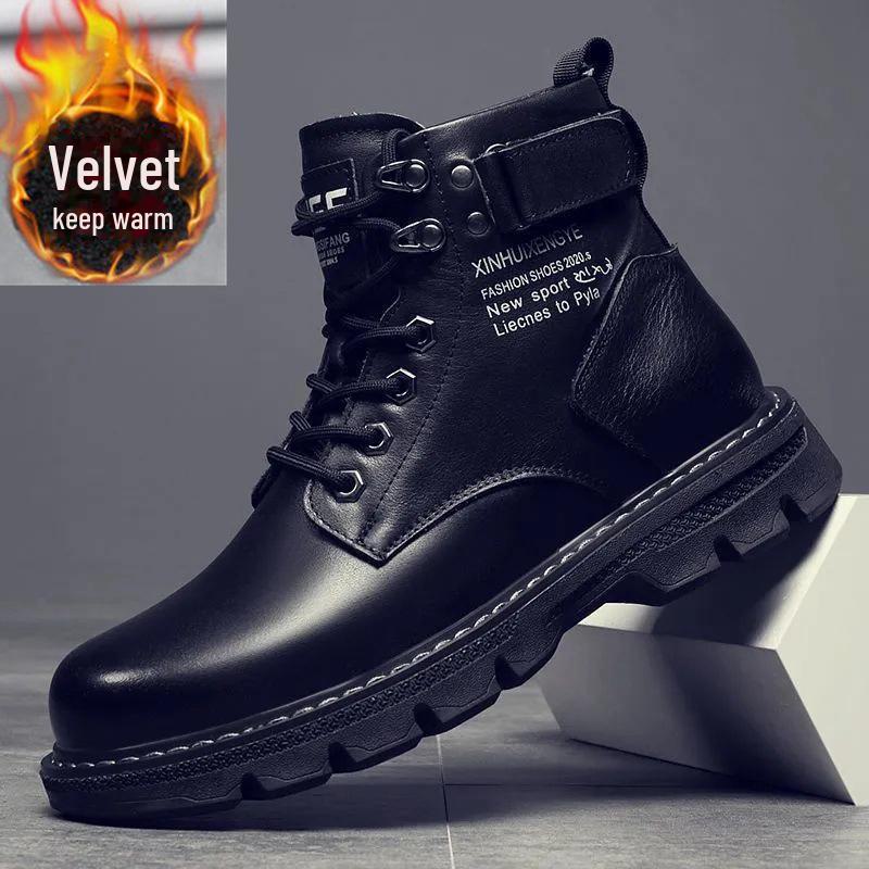 

Мужские ботинки Martin 2023 года — высокие кожаные туфли на осень/зиму, универсальная повседневная обувь в корейском стиле 44