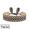 Handmade Bohemian Embroidered Logo Tassel Bracelet - Ethnic Style Friendship Band