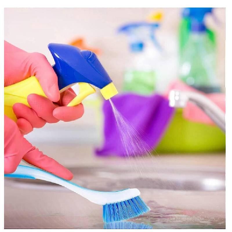 Dish Cleaning Plastic Brush Suction Cup Scrubbing Brush With Durable Bristle