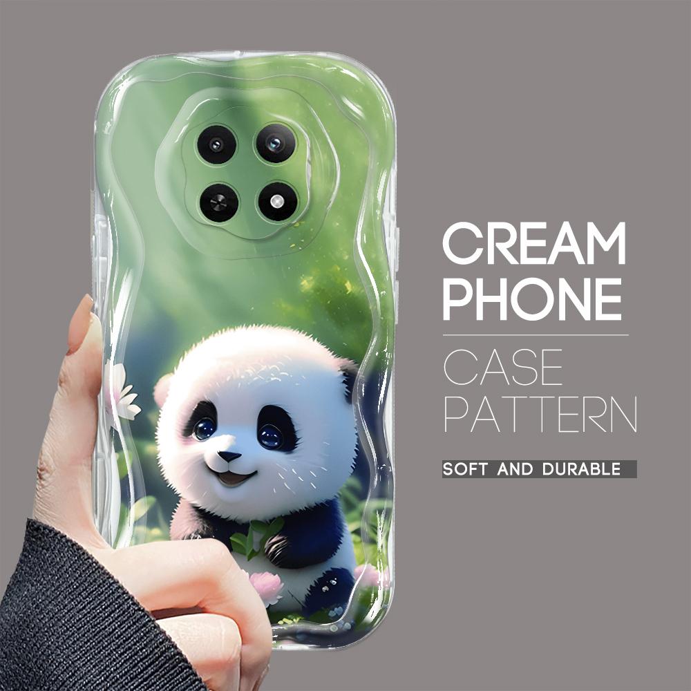 Cartoon Pattern Cream Texture Casing Wavy Edge Soft Silicone Cover Phone Case for OPPO Reno Realme OnePlus Vivo