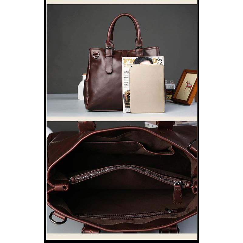 Genți de mână bărbătești, Serviete din piele de mare capacitate, Genți messenger casual bărbătești, Genți de umăr retro, Genți de calculator business