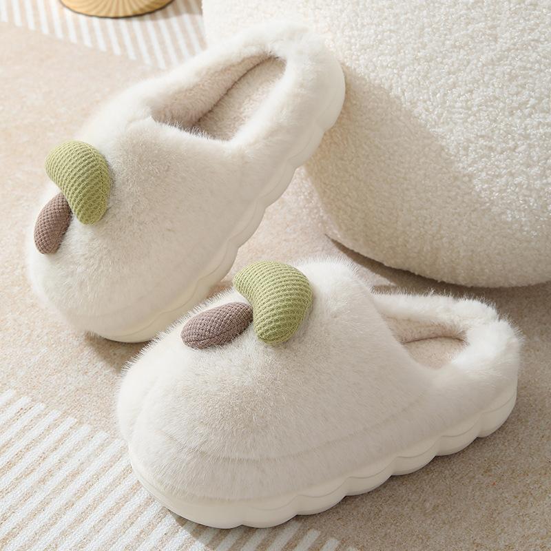 Slippers men's non-slip, non-smelly and non-sounding, cotton mop mushroom cotton slippers non-slip indoor parent-child household slippers v deodorant