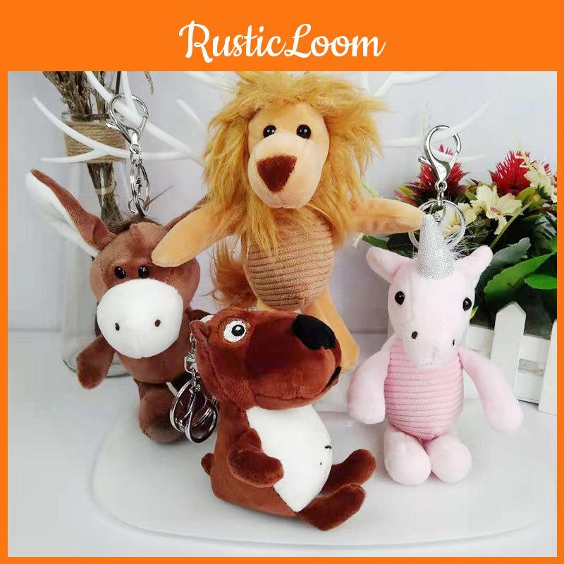 Attractive Plush Animal Keychain Adorable Lion And Elephant For Backpack Decoration