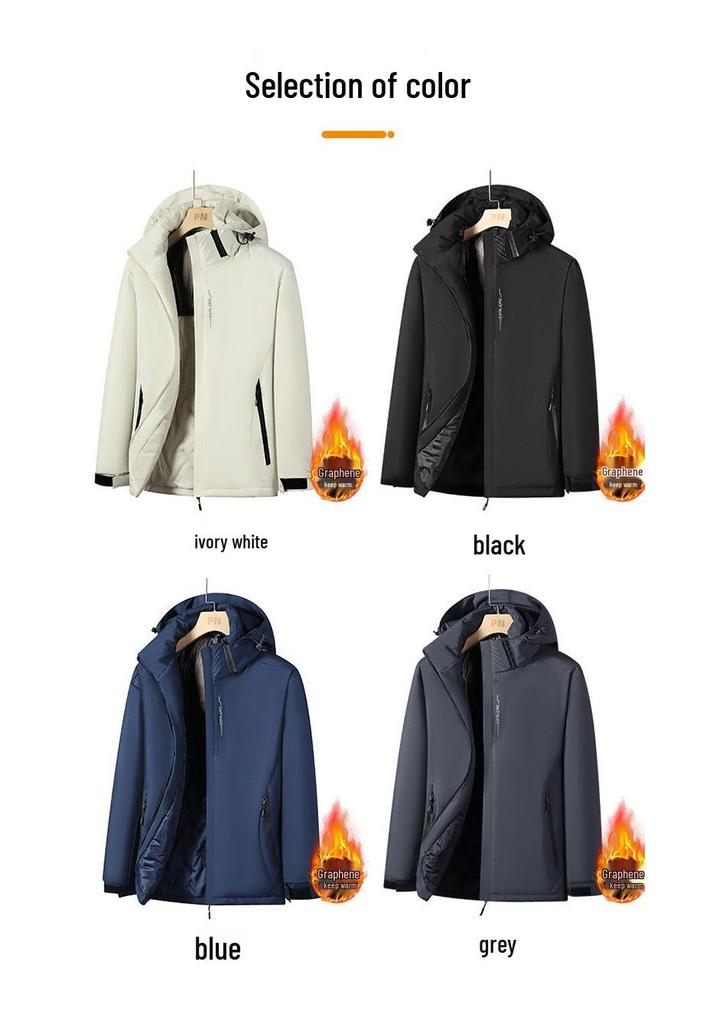 Men's Thickened Down Jacket: Windproof, Waterproof, Graphene-Enhanced, Warm Cotton Coat for Autumn and Winter