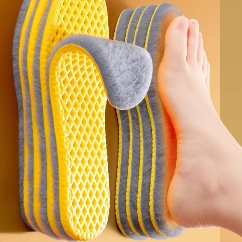 2pcs 2026 New Men and Women Winter Plush Warm Insoles Sports Anti Odor Breathable and Thick Plush Ultra Soft Sole Insoles