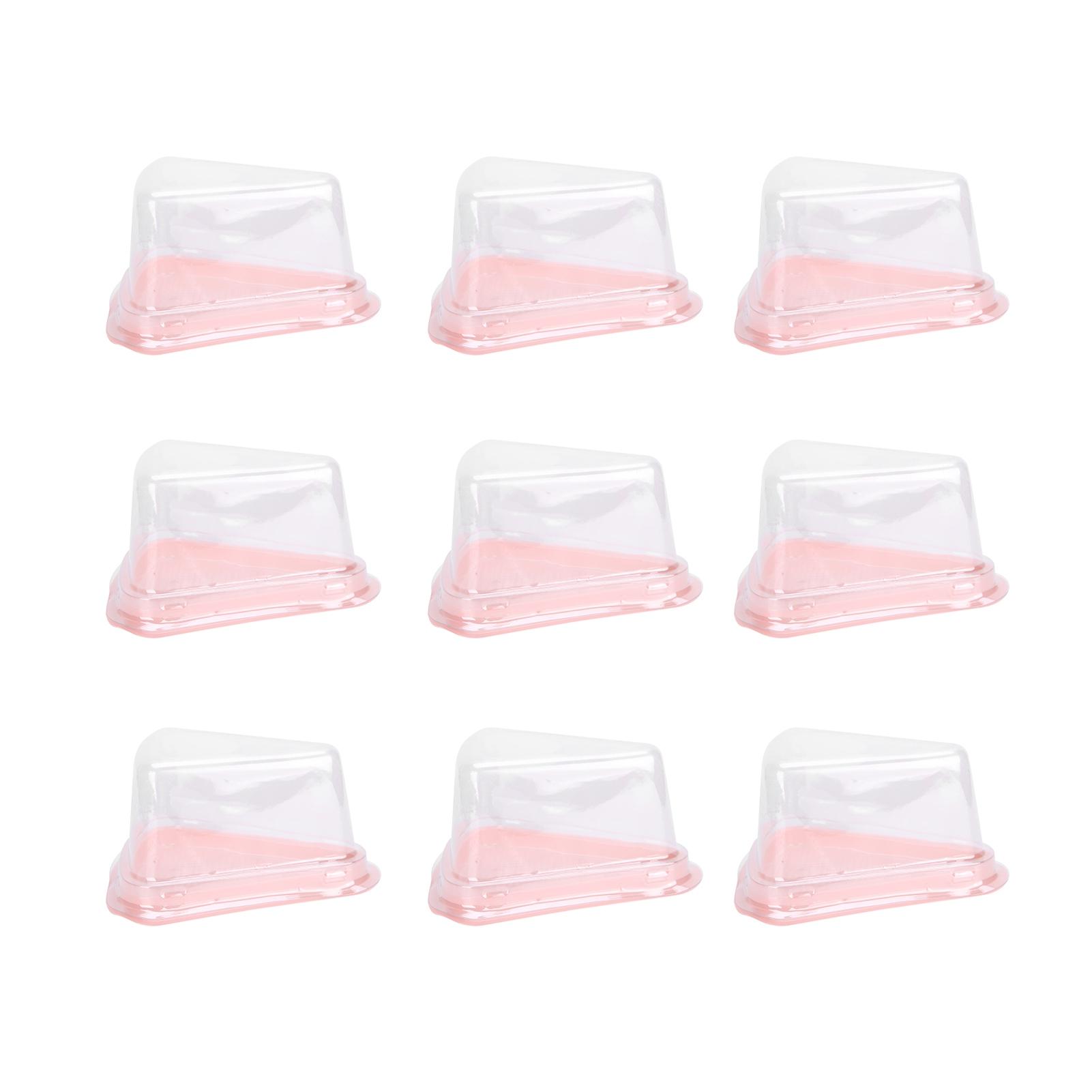 100Pcs Triangular Cake Holder Box Transparent PET Food Cupcake Packaging Container