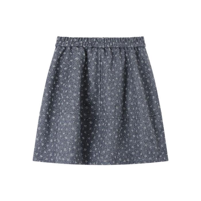 

Korean Style Floral Woolen A-line Skirt - 600g Short, Puffy Umbrella Design for Women Medium сірий колір