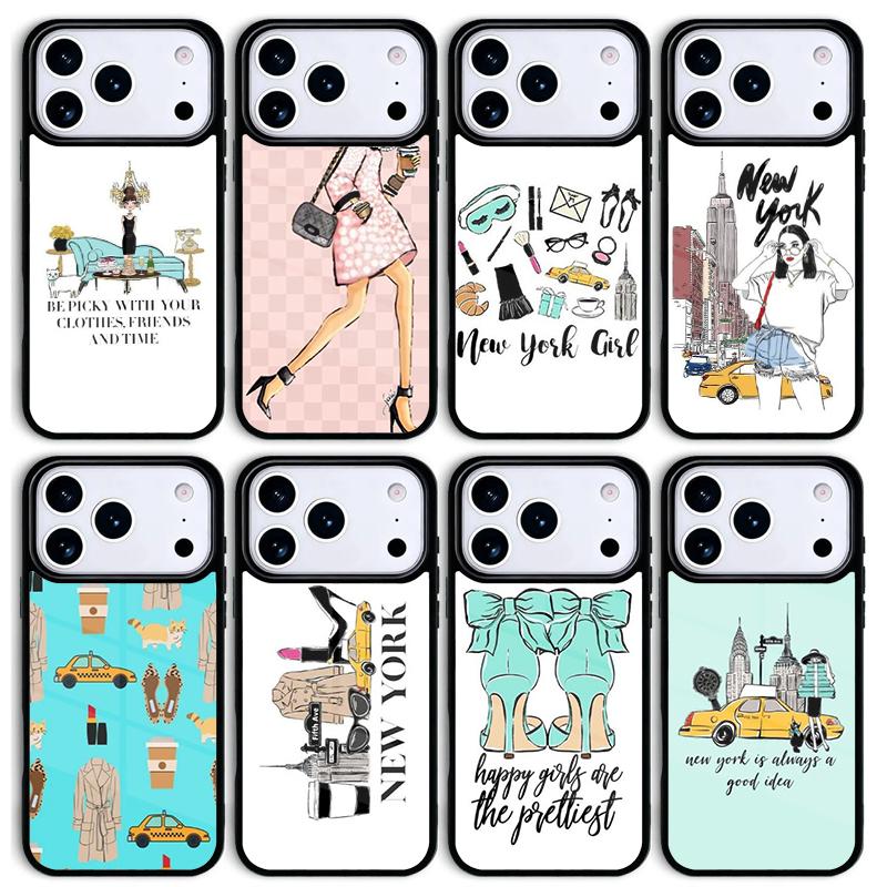 New York Lady Girl Mobile Phone Case for IPhone 17 AIR 16pro Max 15 14 13 12 11 Bumper Cover