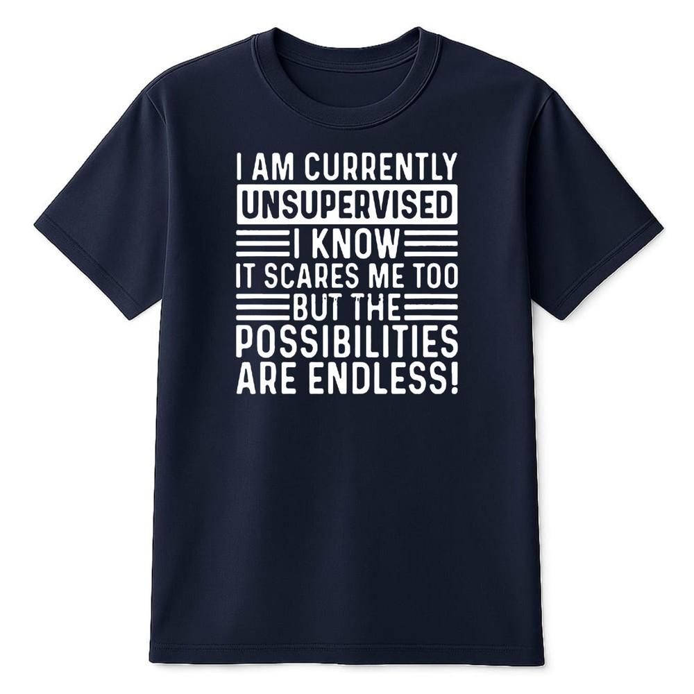 Im Currently Unsupervised Ladies T Shirt Funny Printed Rude Joke Novelty Design S