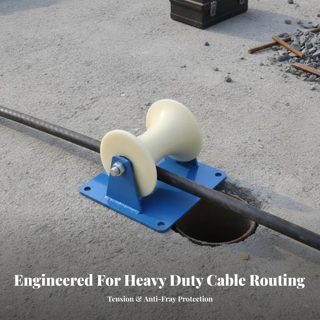 Cable Pulley with Mounting Plate Sturdy Wire Rope Guide Effortless