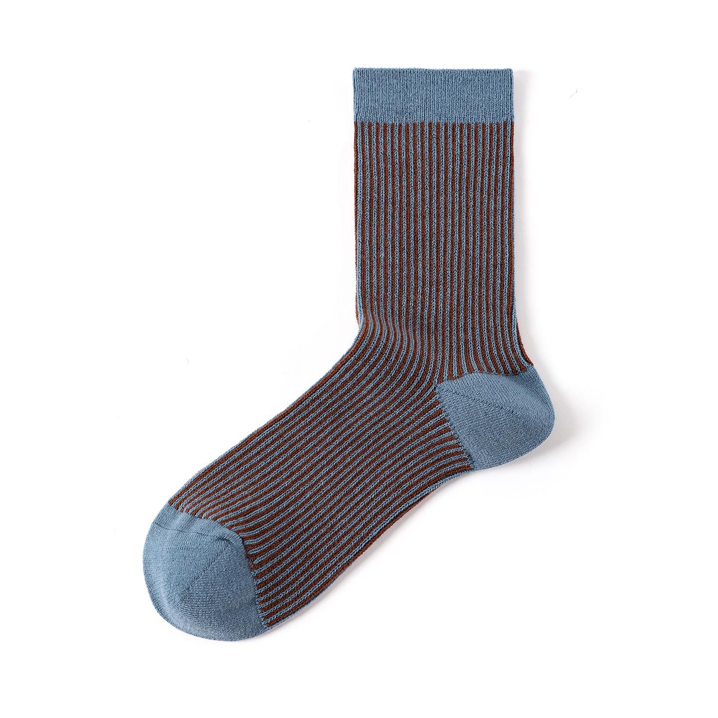 MEIKAN Women s Trendy Vertical Striped Wool Mid-Calf Socks One Size Fits All Women