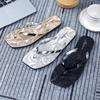 Damen Frühling Gemustert Quadratische Zehen Zehensandalen Outdoor Hausschuhe Sommer Lässig Flacher Boden Bedruckt Strand Sandalen Schuhe 36-43