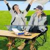 Outdoor Folding Moon Chair with Backrest - Ideal for Leisure, Camping, Picnics, Fishing, and Beach Trips.