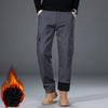 Høst Vinter Herre Tykk Fløyel Varm Arbeidsbukse Casual Bukser Løs Rett Ben Flerlommer Ren Bomull Slitesterk Arbeidsbukse