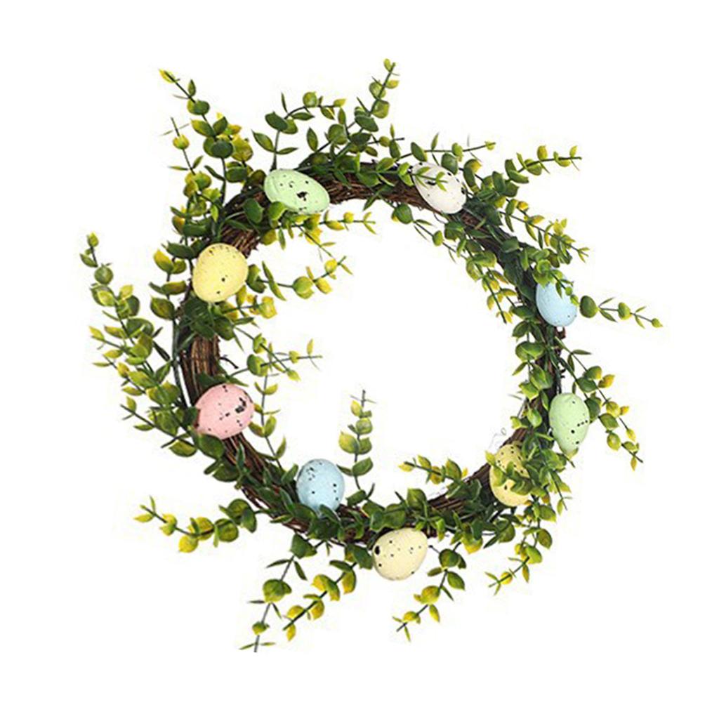 Artificial Flower Wreath with Eggs and Blooms Handmade Garlands for Home Wall and Garden Decorations Door Hanging
