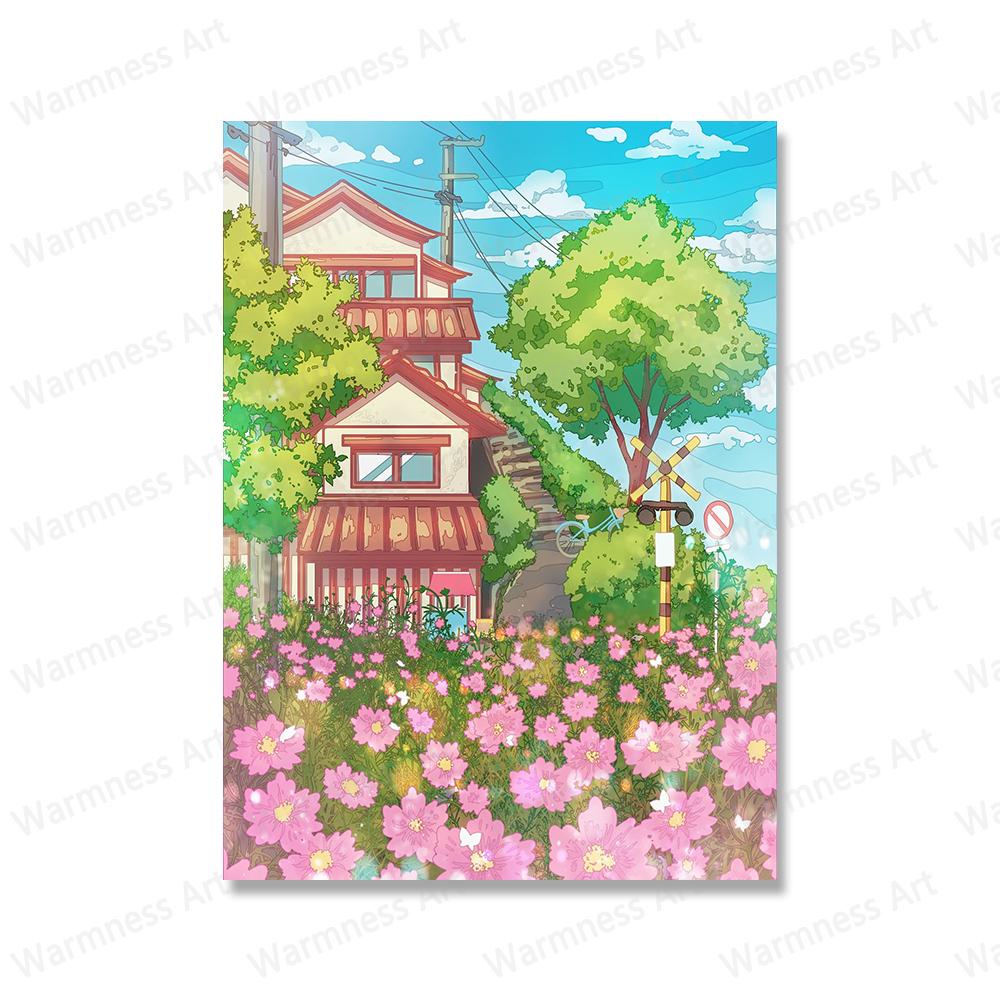 Japanese Sakura Canvas Painting Posters Landscape Animal Cats Wall Art Prints Travel Pictures for  Living Room Home Decoration