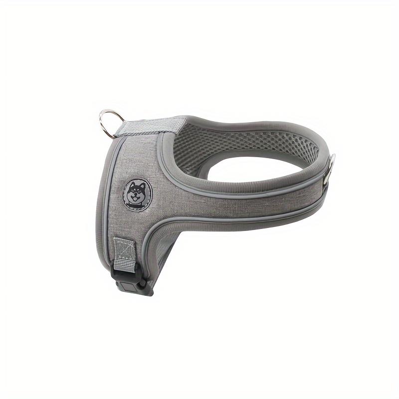 

Шлейка для питомца, не тянущая, веревка, нейлон, светоотражающая, шлейка для щенка, регулируемая, удобная, контроль, бирки для подвешивания с кольцами для тяги серый
