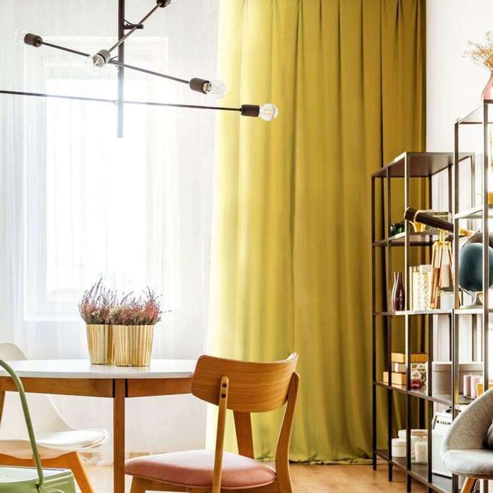 Yellow Blackout Curtain 140x250