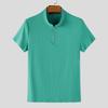INCERUN Men Mockneck Short Sleeve Zip-up Rib Casual Fitted T-shirts Tops