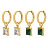 Trendy Zircon Pendant Earrings: 18K Gold-Plated Titanium Steel, Versatile Blogger Style