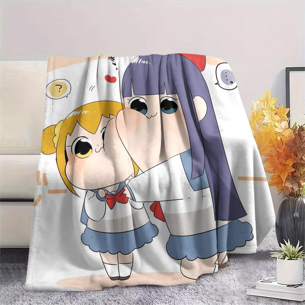 Pop Team Epic  Print Flannel Blanket, High quality Comfortable for All Seasons, Home Decor, Warmth and Comfort