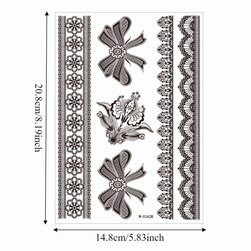 Lace Fake Tattoo Henna Tattoo Stickers Black Mehndi Stickers Body Art Sticker Finger Hand