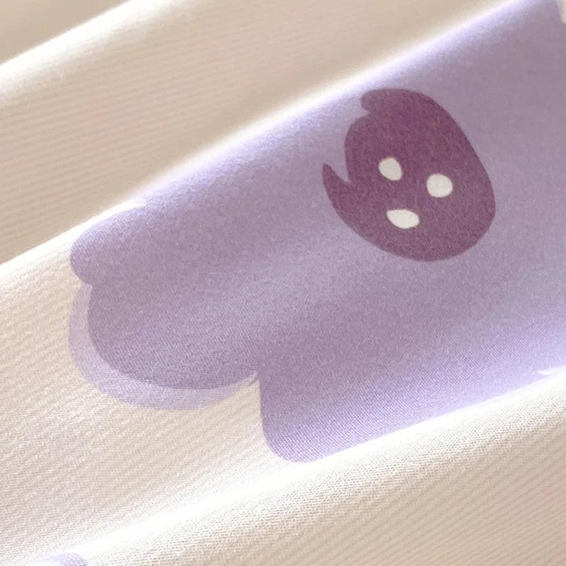 Skin-Friendly Twill Fabric Bed Sheet Four Piece Set Ab Double-Sided Color Blocking Bedding Sets Flower Printed Quilt Cover