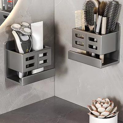 Wall Mounted Toothbrush Holder Cosmetic Storage Box For Comb Razor Punch-Free Bathroom Space Saving Accessories