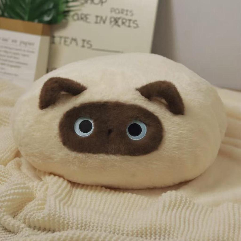 Cartoon Cat Thick Plush Cushion Kawaii Kitty Plushie Throw Pillow Soft Seat Cushion Home Decoration for Friends Birthday Gift