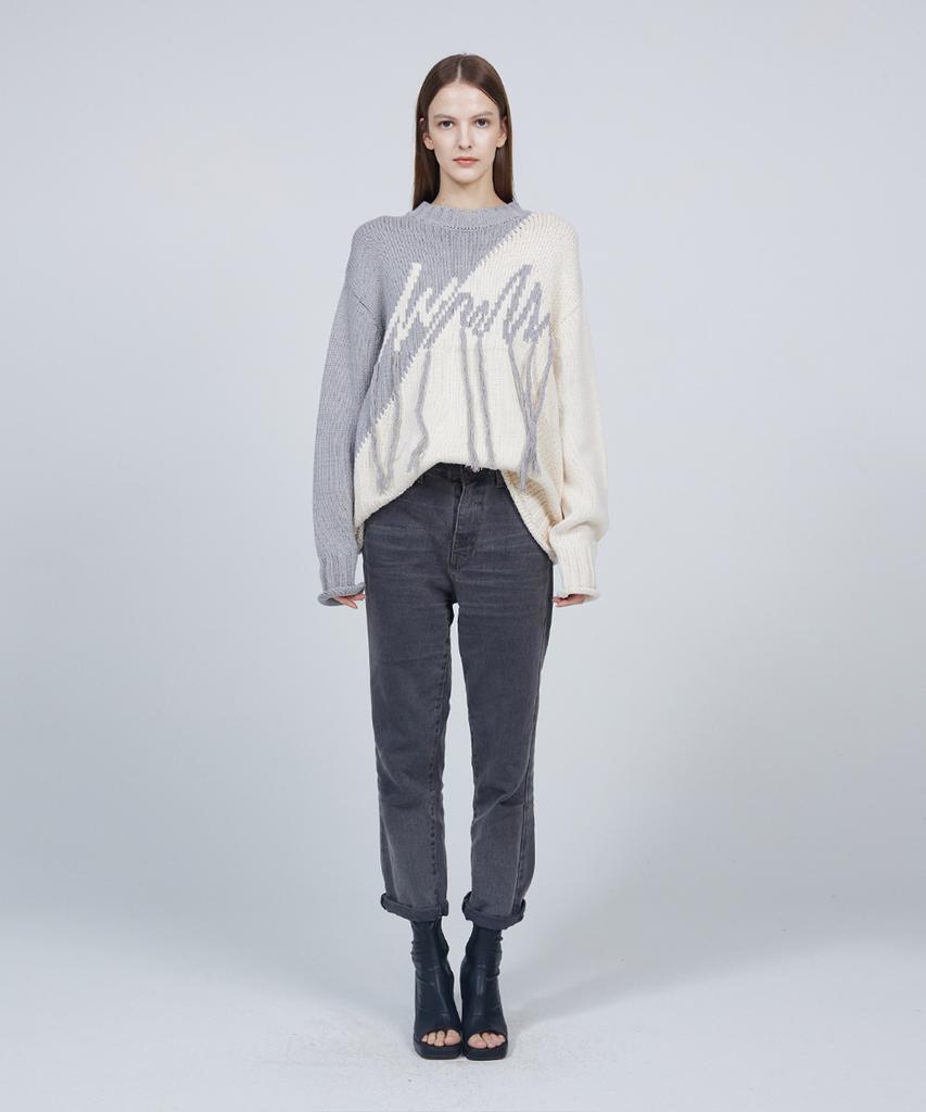 Meuameu [Essential] Signature Logo Oblique Knit