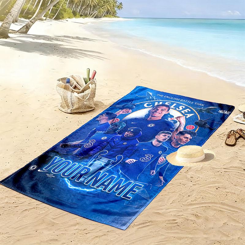 Custom Chelsea Print Beach Towel, Large Soft Quick Dry Towel for Beach Camping Swimming